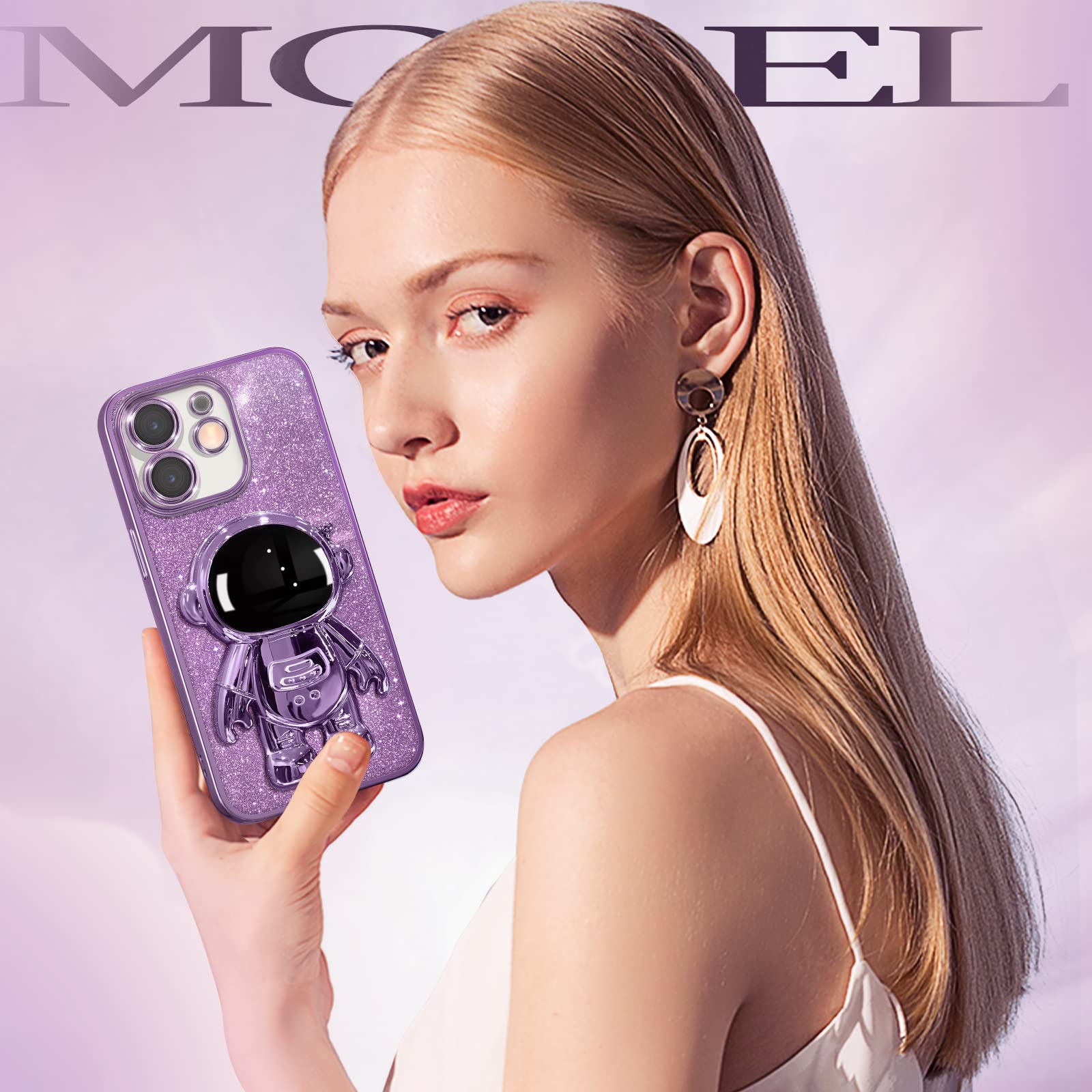Apple iPhone 11 ラベンダー 宇宙飛行士ケース付き Amazon.co.jp: iPhone用宇宙飛行士隠しスタンドケースカバー